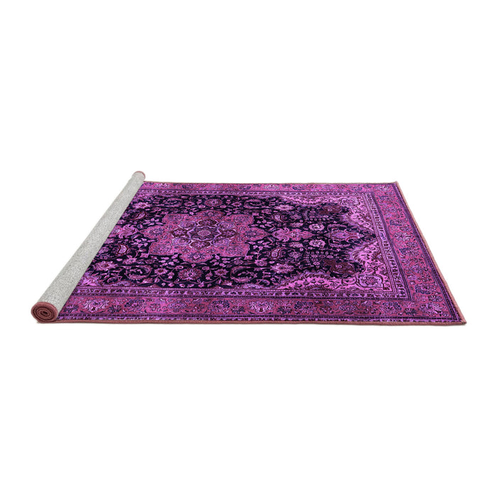 Sideview of Machine Washable Persian Purple Traditional Area Rugs, wshtr1871pur