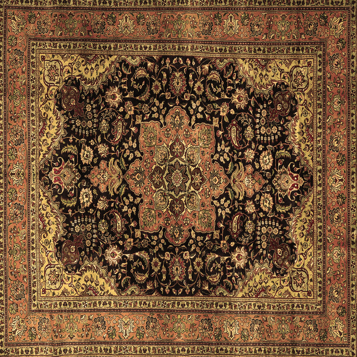 Square Machine Washable Persian Brown Traditional Rug, wshtr1871brn