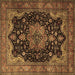 Square Machine Washable Persian Brown Traditional Rug, wshtr1871brn