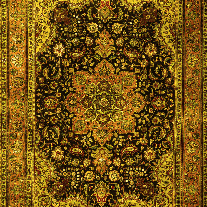 Machine Washable Persian Yellow Traditional Rug, wshtr1871yw