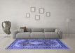 Machine Washable Persian Blue Traditional Rug in a Living Room, wshtr1872blu