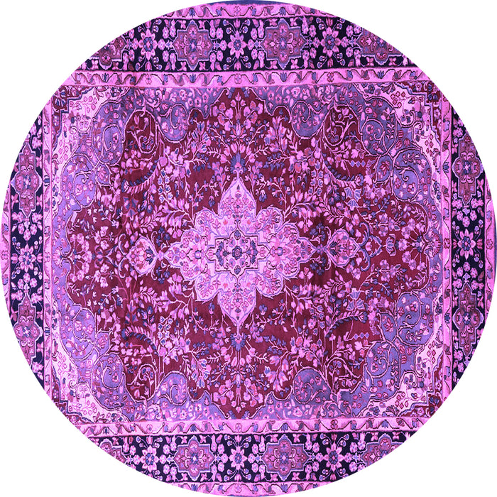 Round Persian Purple Traditional Rug, tr1872pur
