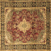 Square Machine Washable Persian Brown Traditional Rug, wshtr1872brn