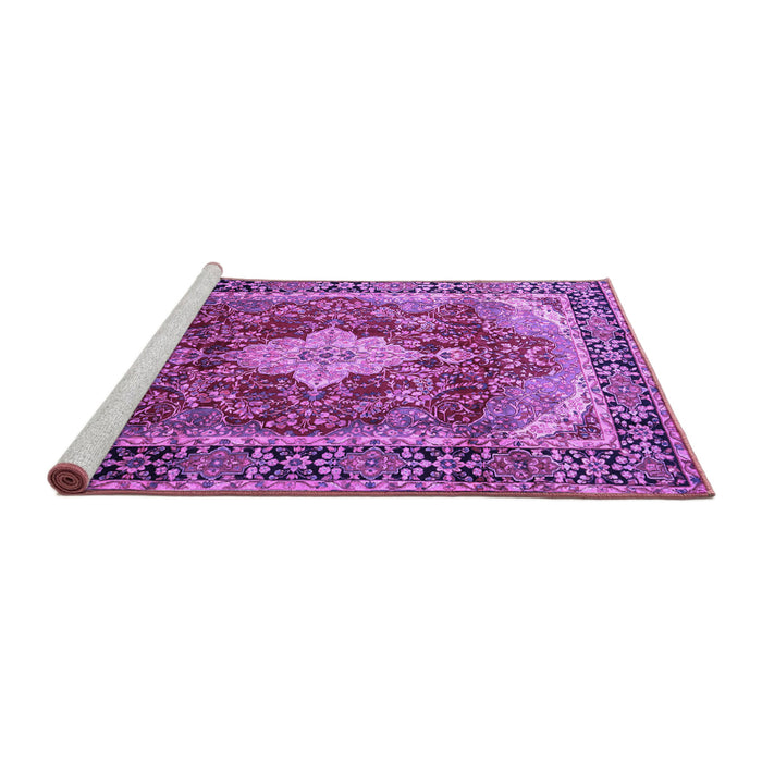 Sideview of Machine Washable Persian Purple Traditional Area Rugs, wshtr1872pur