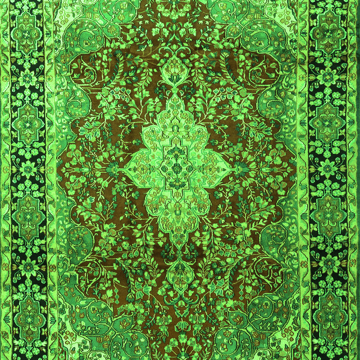 Serging Thickness of Machine Washable Persian Green Traditional Area Rugs, wshtr1872grn
