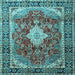 Square Machine Washable Persian Light Blue Traditional Rug, wshtr1872lblu