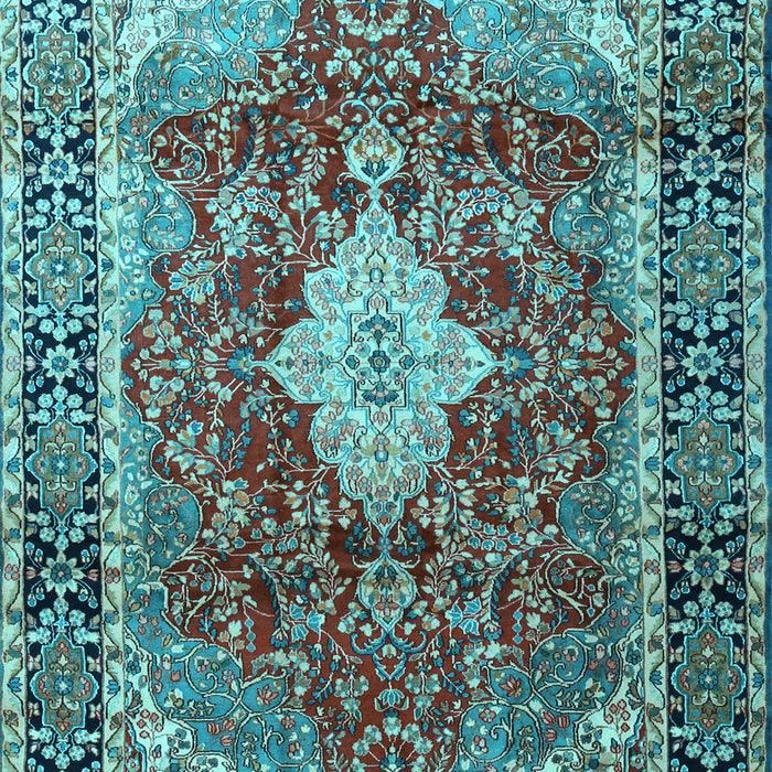 Machine Washable Persian Light Blue Traditional Rug, wshtr1872lblu