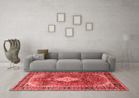 Machine Washable Persian Red Traditional Rug, wshtr1872red