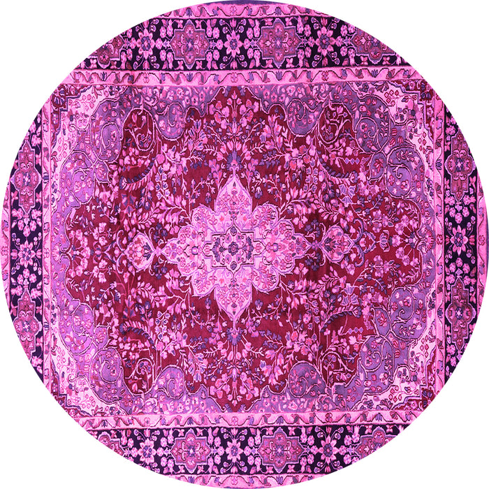 Round Persian Pink Traditional Rug, tr1872pnk