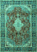 Machine Washable Persian Turquoise Traditional Area Rugs, wshtr1872turq