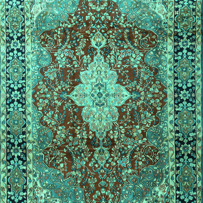 Machine Washable Persian Turquoise Traditional Area Rugs, wshtr1872turq