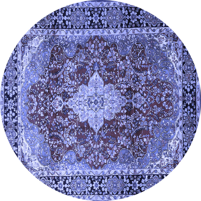 Round Persian Blue Traditional Rug, tr1872blu