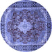 Round Persian Blue Traditional Rug, tr1872blu