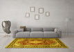 Machine Washable Persian Yellow Traditional Rug in a Living Room, wshtr1872yw