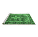 Sideview of Machine Washable Persian Emerald Green Traditional Area Rugs, wshtr1872emgrn