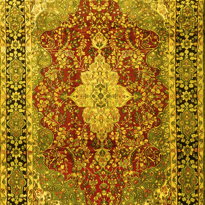 Machine Washable Persian Yellow Traditional Rug, wshtr1872yw