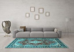 Machine Washable Persian Light Blue Traditional Rug in a Living Room, wshtr1872lblu