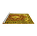 Sideview of Machine Washable Persian Yellow Traditional Rug, wshtr1872yw