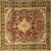 Square Persian Brown Traditional Rug, tr1872brn