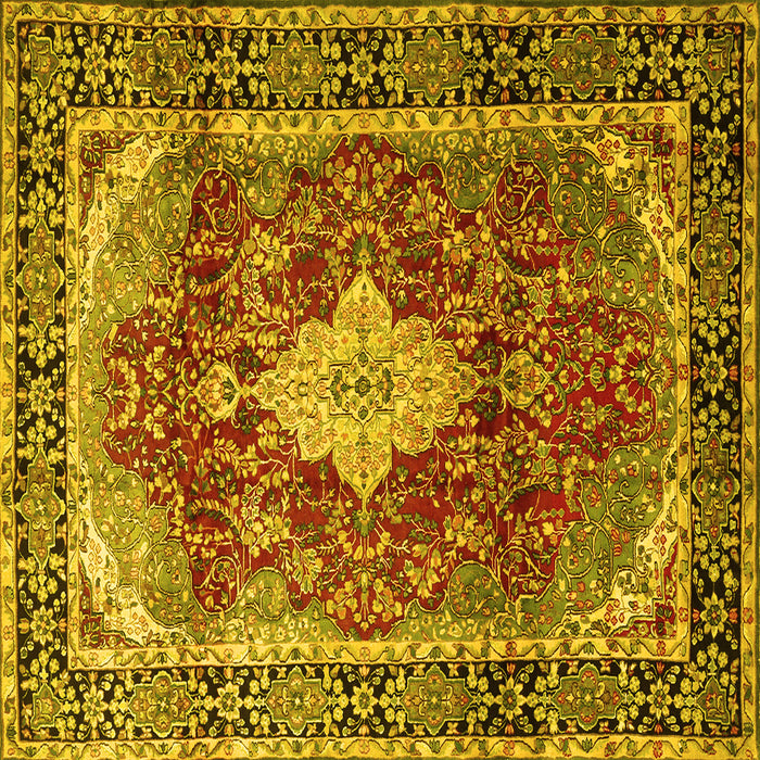 Square Persian Yellow Traditional Rug, tr1872yw