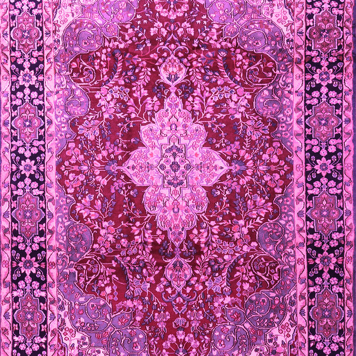 Machine Washable Persian Pink Traditional Rug, wshtr1872pnk