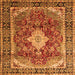 Round Machine Washable Persian Orange Traditional Area Rugs, wshtr1872org