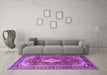 Machine Washable Persian Purple Traditional Area Rugs in a Living Room, wshtr1872pur