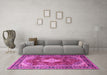 Machine Washable Persian Pink Traditional Rug in a Living Room, wshtr1872pnk