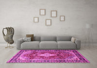 Machine Washable Persian Pink Traditional Rug, wshtr1872pnk