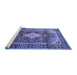 Sideview of Machine Washable Persian Blue Traditional Rug, wshtr1872blu