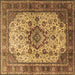 Square Persian Brown Traditional Rug, tr1873brn