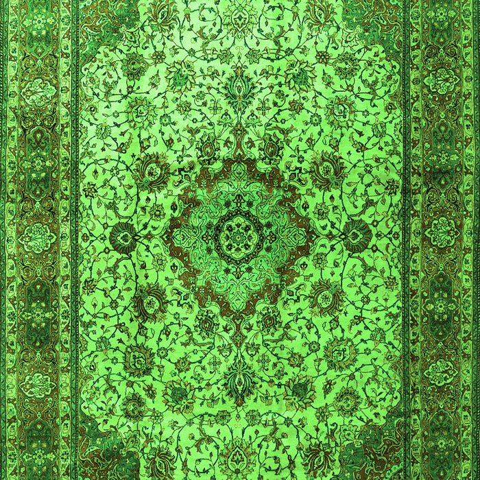 Serging Thickness of Machine Washable Persian Green Traditional Area Rugs, wshtr1873grn