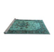 Sideview of Machine Washable Persian Light Blue Traditional Rug, wshtr1873lblu