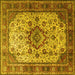 Square Persian Yellow Traditional Rug, tr1873yw