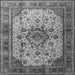 Round Machine Washable Persian Gray Traditional Rug, wshtr1873gry