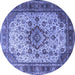 Round Persian Blue Traditional Rug, tr1873blu