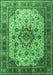 Machine Washable Persian Emerald Green Traditional Area Rugs, wshtr1873emgrn