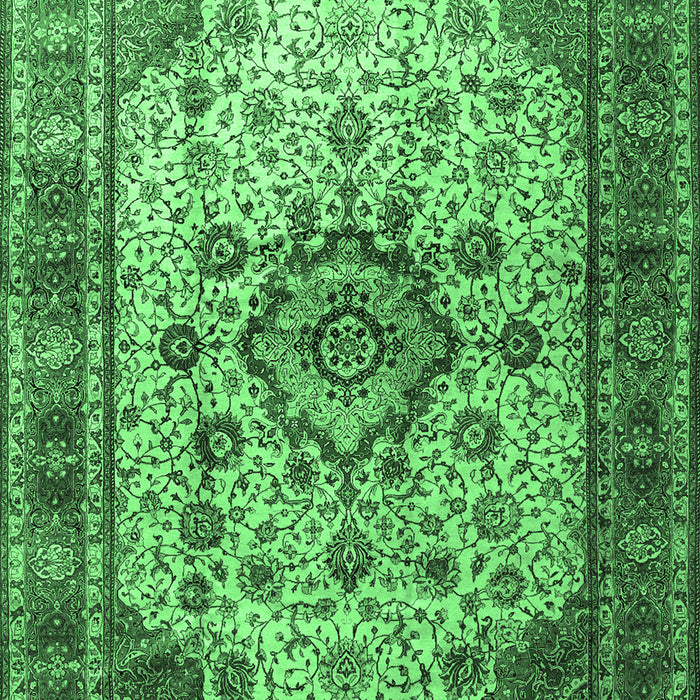 Machine Washable Persian Emerald Green Traditional Area Rugs, wshtr1873emgrn