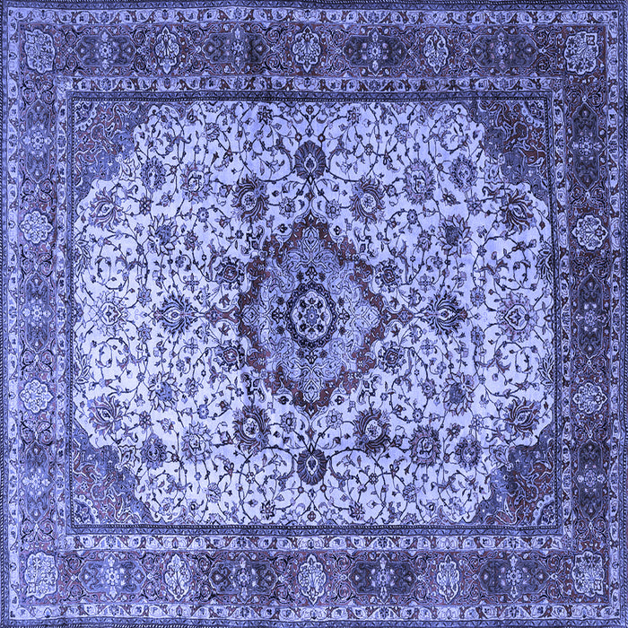 Square Machine Washable Persian Blue Traditional Rug, wshtr1873blu