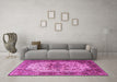 Machine Washable Persian Pink Traditional Rug in a Living Room, wshtr1873pnk