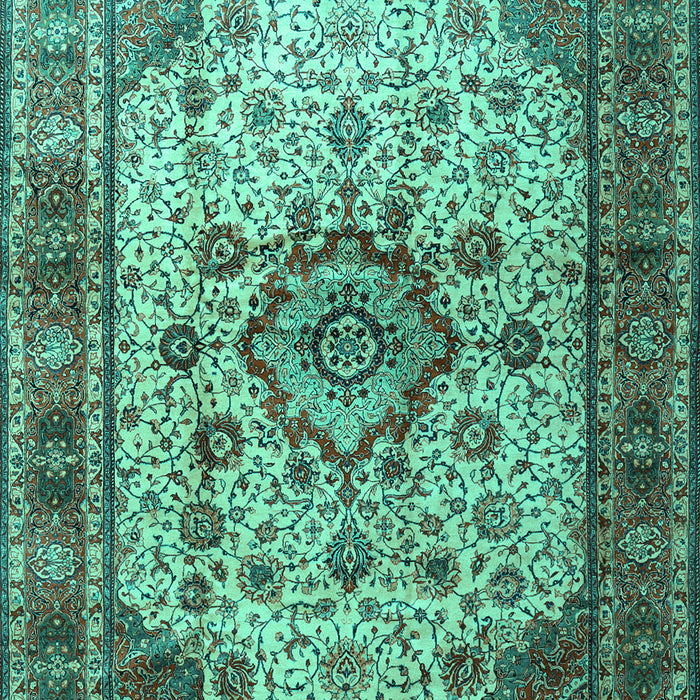 Machine Washable Persian Turquoise Traditional Area Rugs, wshtr1873turq