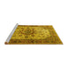 Sideview of Machine Washable Persian Yellow Traditional Rug, wshtr1873yw