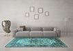 Machine Washable Persian Light Blue Traditional Rug in a Living Room, wshtr1873lblu