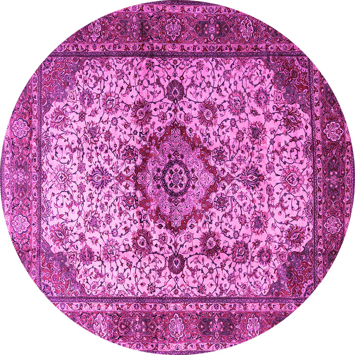 Round Persian Pink Traditional Rug, tr1873pnk