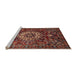 Sideview of Machine Washable Traditional Saffron Red Rug, wshtr1874