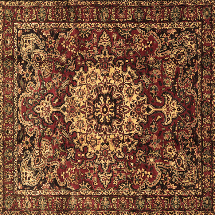 Square Machine Washable Persian Brown Traditional Rug, wshtr1874brn