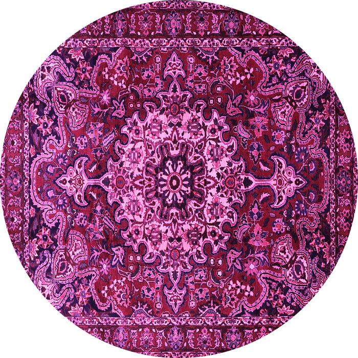 Round Persian Pink Traditional Rug, tr1874pnk