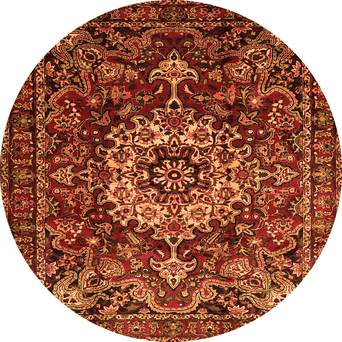 Square Persian Orange Traditional Rug, tr1874org