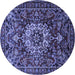 Round Persian Blue Traditional Rug, tr1874blu