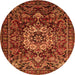 Machine Washable Persian Orange Traditional Area Rugs, wshtr1874org